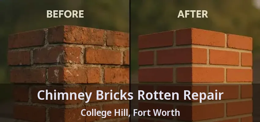 Chimney Bricks Rotten Repair College Hill, Fort Worth - TX
