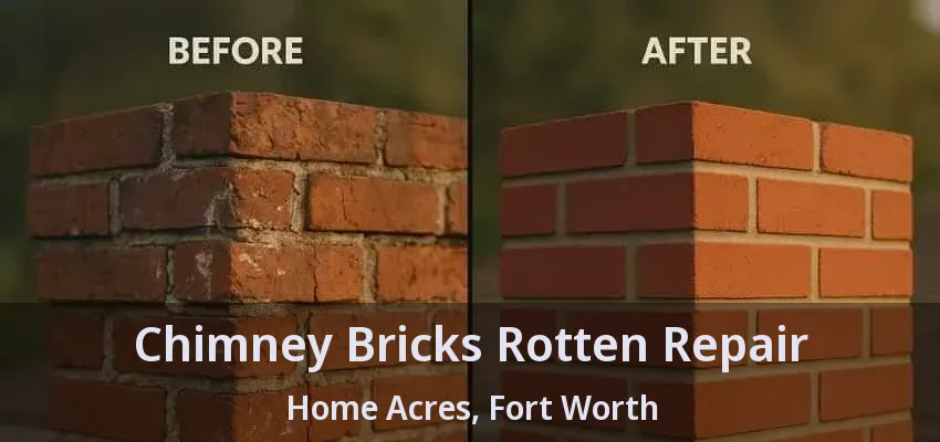 Chimney Bricks Rotten Repair Home Acres, Fort Worth - TX