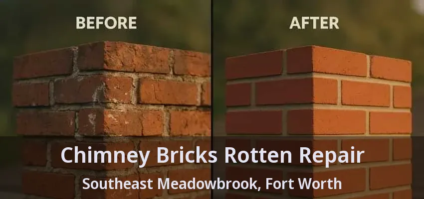 Chimney Bricks Rotten Repair Southeast Meadowbrook, Fort Worth - TX