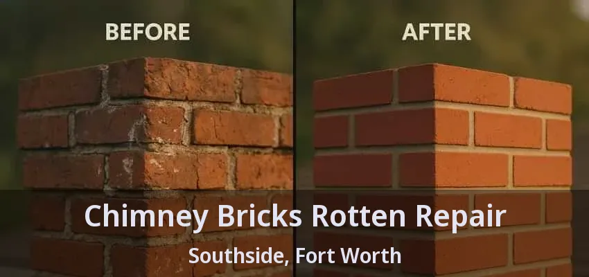 Chimney Bricks Rotten Repair Southside, Fort Worth - TX