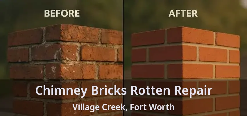 Chimney Bricks Rotten Repair Village Creek, Fort Worth - TX