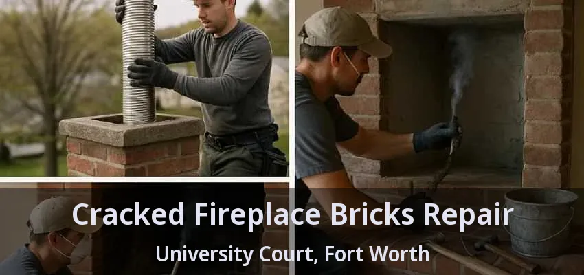 Cracked Fireplace Bricks Repair University Court, Fort Worth - TX